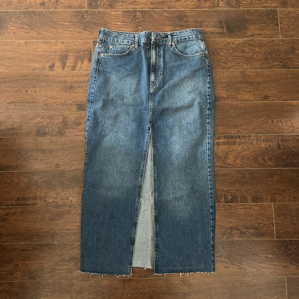 Denim maxi skirt